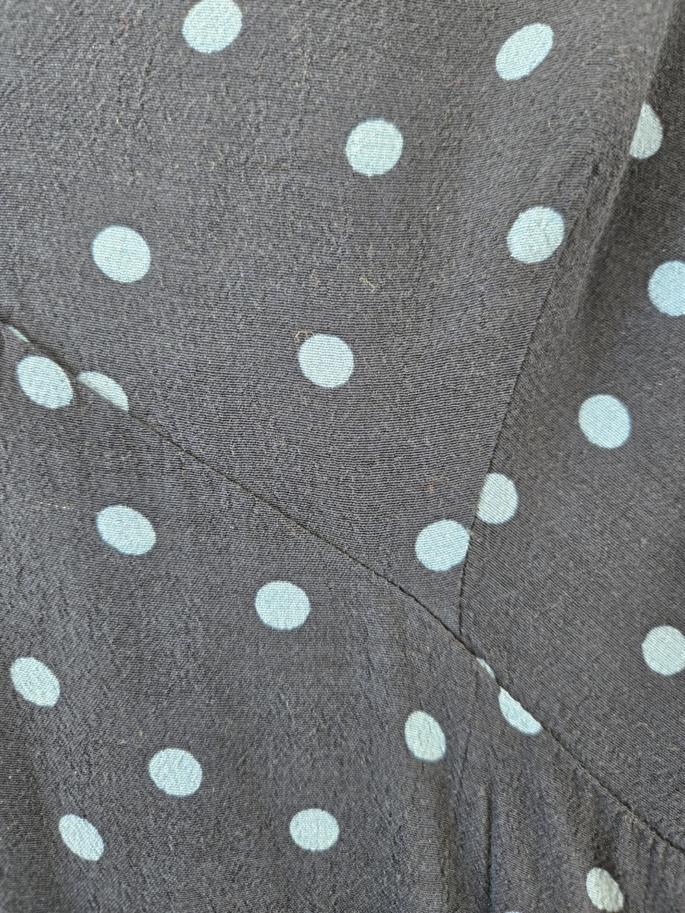 Zara Navy Polka Dot Puff Shoulder Midi Dress Women's Large - Picture 13 of 13